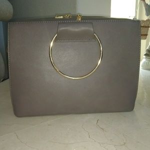 Miztique Vegan Leather dark taupe suitcase purse
